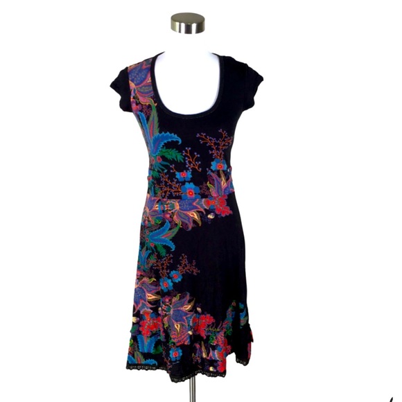 Desigual Dresses & Skirts - SOLD Desigual tricot floral print vintage dress